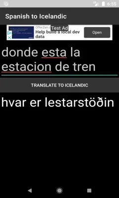 Spanish to Icelandic Translator android App screenshot 0