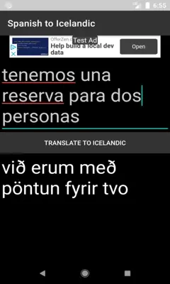 Spanish to Icelandic Translator android App screenshot 1