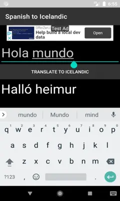 Spanish to Icelandic Translator android App screenshot 2