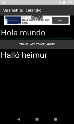 Spanish to Icelandic Translator android App screenshot 3